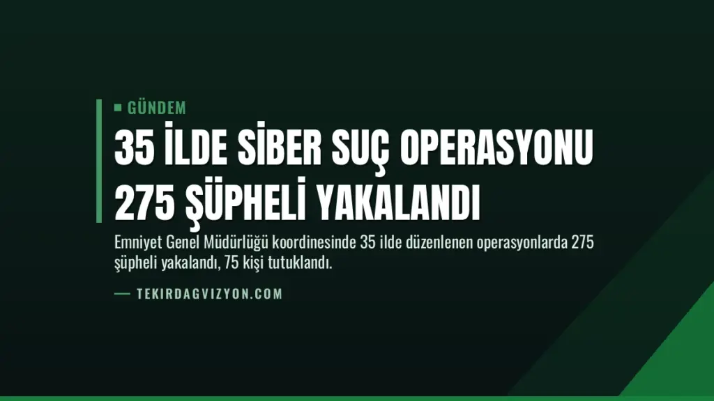 35 İlde Siber Suç Operasyonu 275 Şüpheli Yakalandı