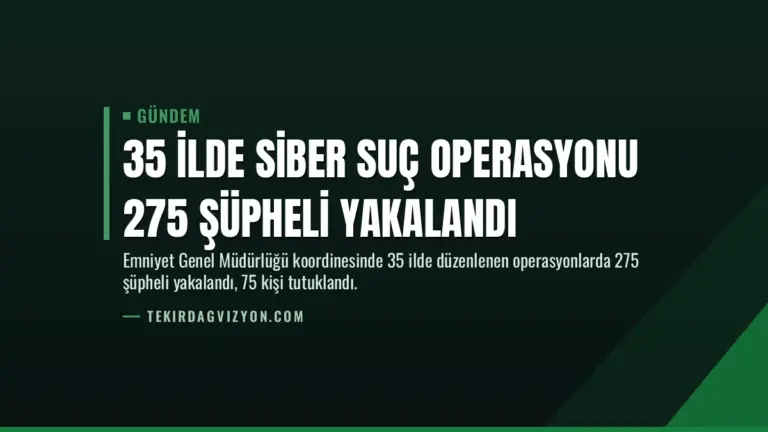 35 İlde Siber Suç Operasyonu 275 Şüpheli Yakalandı