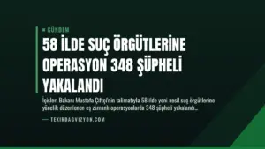 58 İlde Suç Örgütlerine Operasyon 348 Şüpheli Yakalandı