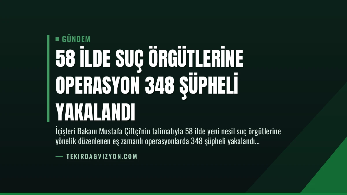 58 İlde Suç Örgütlerine Operasyon 348 Şüpheli Yakalandı