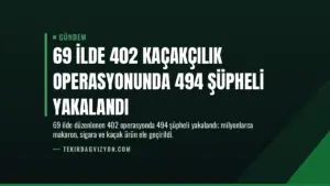 69 İlde 402 Kaçakçılık Operasyonunda 494 Şüpheli Yakalandı