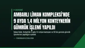 Ambarlı Liman Kompleksi'nde 9 Ayda 1,4 Milyon Konteynerin Gümrük İşlemi Yapıldı