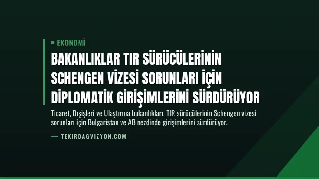 Bakanlıklar TIR Sürücülerinin Schengen Vizesi Sorunları İçin Diplomatik Girişimlerini Sürdürüyor