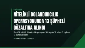 Nitelikli Dolandırıcılık Operasyonunda 13 Şüpheli Gözaltına Alındı