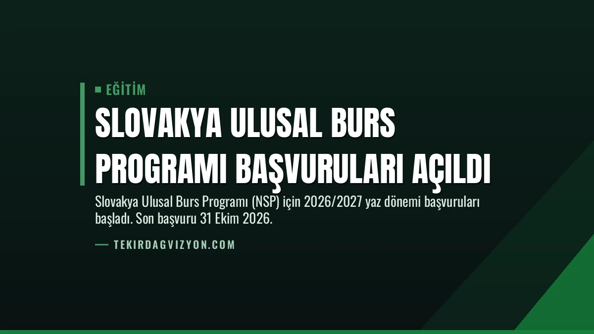 Slovakya Ulusal Burs Programı Başvuruları Açıldı