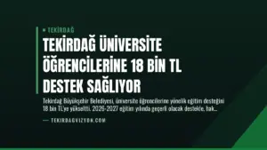 Tekirdağ Üniversite Öğrencilerine 18 Bin TL Destek Sağlıyor