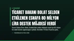 Ticaret Bakanı Bolat Selden Etkilenen Esnafa 80 Milyon Lira Destek Müjdesi Verdi