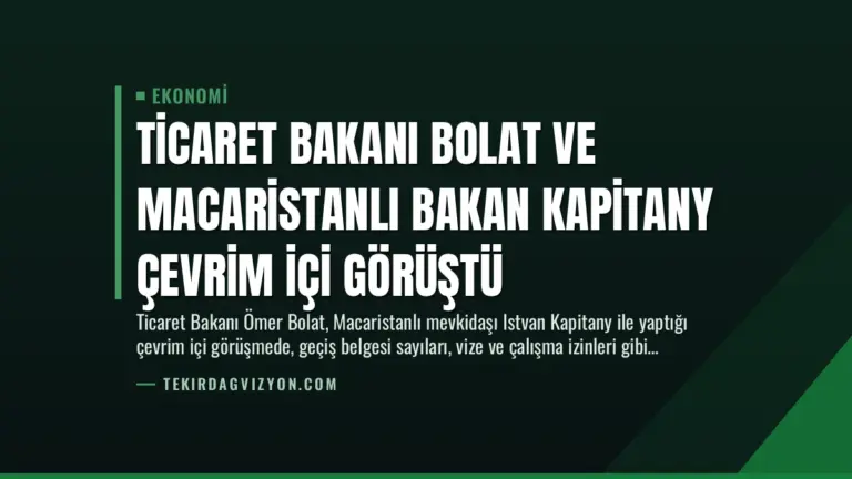 Ticaret Bakanı Bolat ve Macaristanlı Bakan Kapitany Çevrim İçi Görüştü