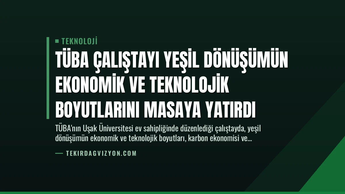 TÜBA Çalıştayı Yeşil Dönüşümün Ekonomik ve Teknolojik Boyutlarını Masaya Yatırdı