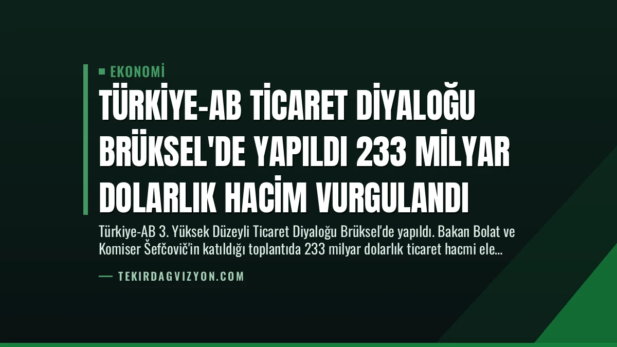 Türkiye-AB Ticaret Diyaloğu Brüksel’de Yapıldı 233 Milyar Dolarlık Hacim Vurgulandı
