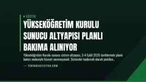 Yükseköğretim Kurulu Sunucu Altyapısı Planlı Bakıma Alınıyor